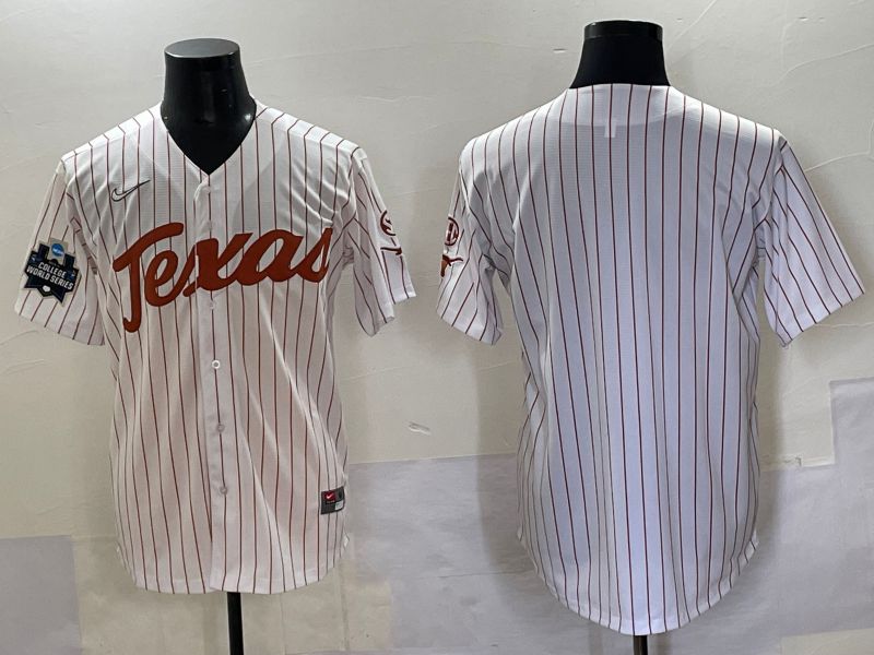 Men Texas Longhorns Blank White stripe Nike joint Name NCAA 2025 Jersey style 3